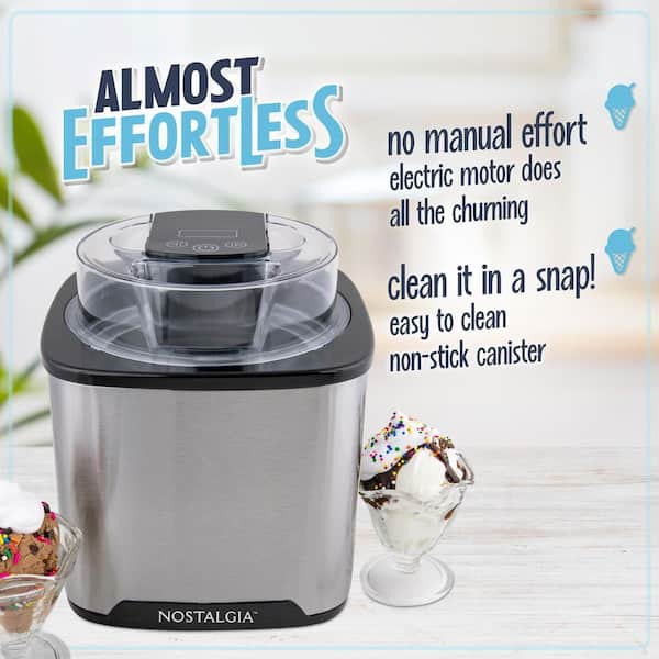 ice cream maker with stainless steel canister