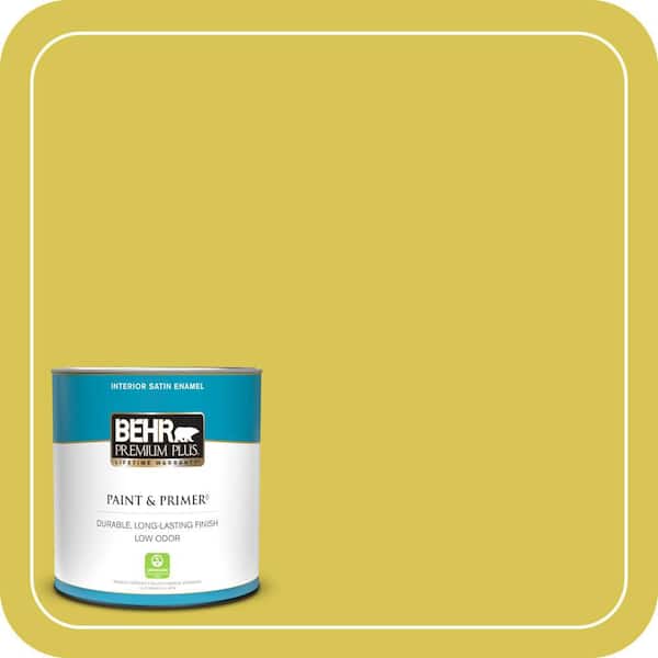 BEHR PREMIUM PLUS 1 qt. Home Decorators Collection #HDC-SM16-10 Pepperoncini Satin Enamel Low Odor Interior Paint & Primer