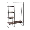 Honey-Can-Do Black/Natural Steel and MDF Clothes Rack 39.4 in. W x 59.6 ...