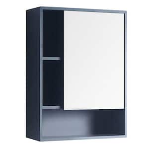 Shawbridge 24 in. W x 29.50 in. H Small Rectangular French Blue Surface Mount Medicine Cabinet with Mirror Right Hand