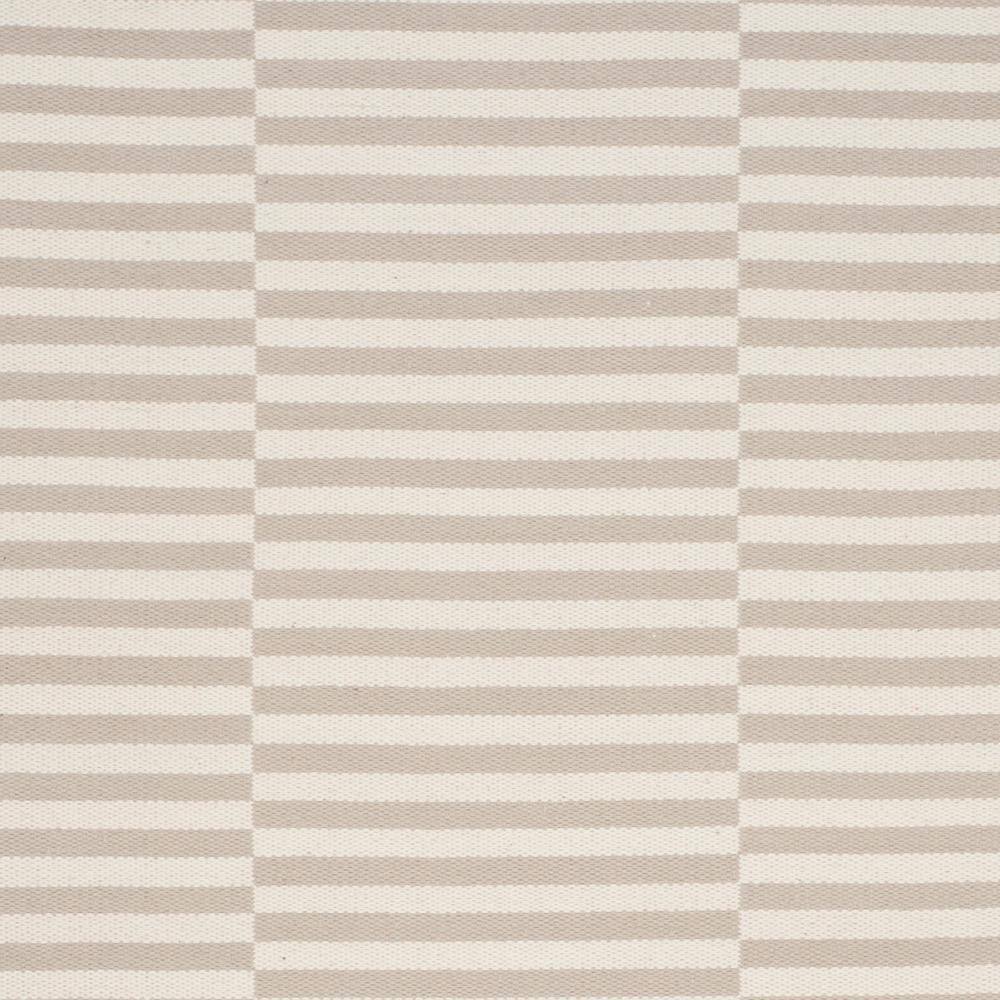 Ivory and Light Grey Striped Cotton 5' x 7' Handmade Reversible Rug