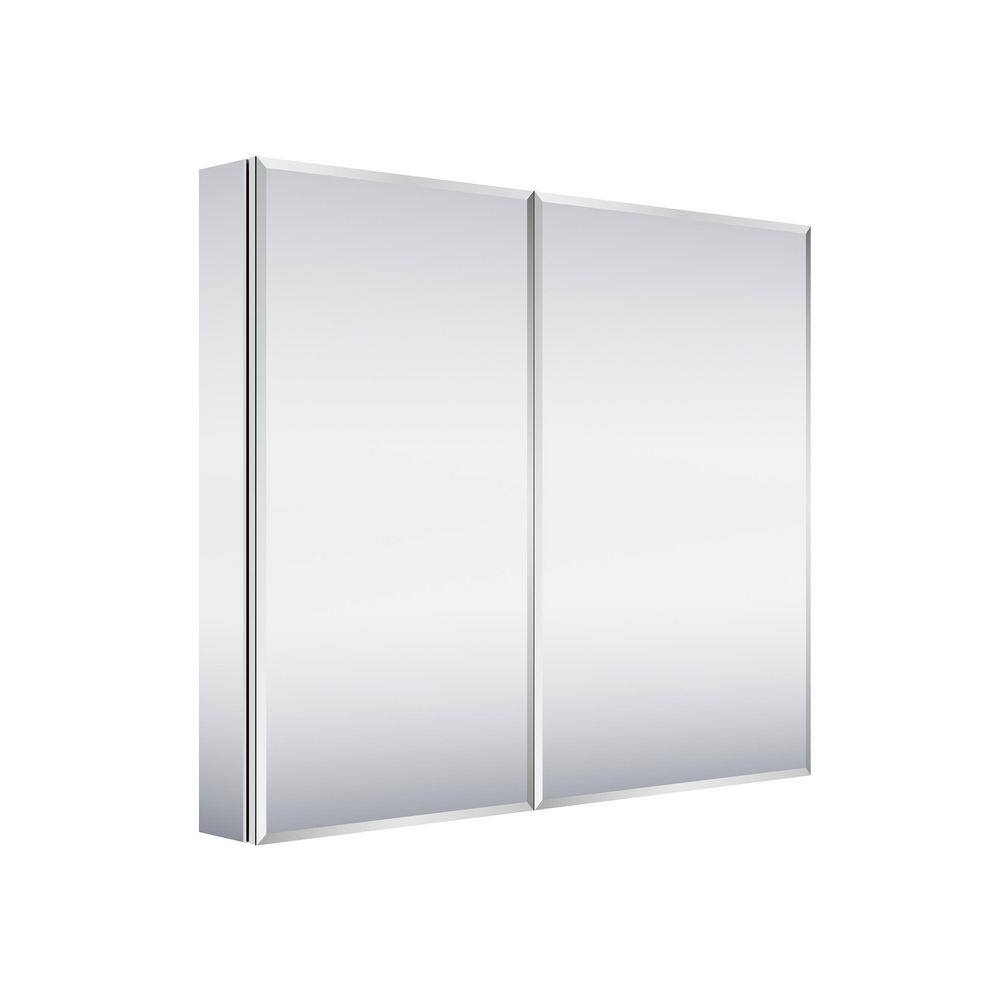 36 in. W x 30 in. H Bevel Rectangular Combo Aluminum Recess/Surface Mount Medicine Cabinet with Mirror, Soft Close Door price history on PriceWatchPro