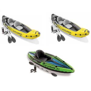 2-Person Inflatable Kayak with Oar & Pump 2-Pack & 1-Person Inflatable Kayak