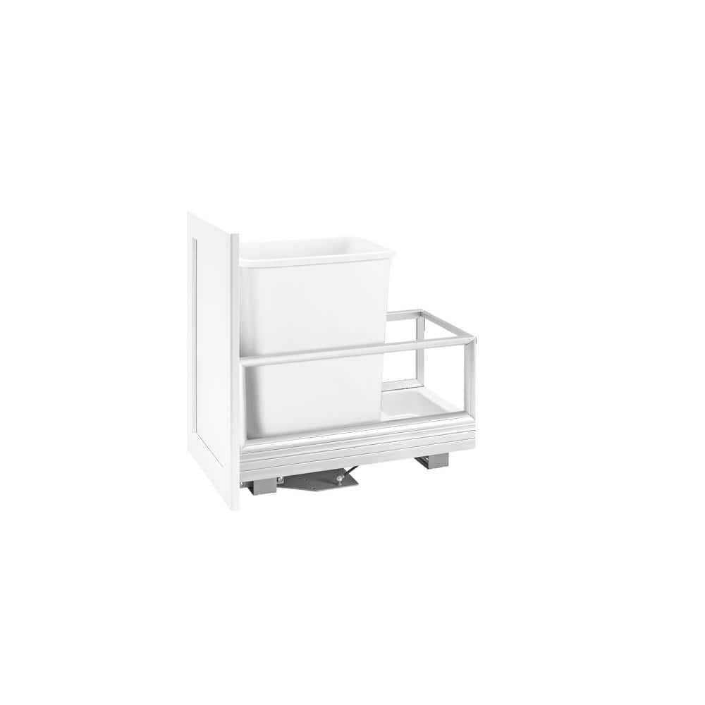 19.5 in. H x 12.13 in. W x 22 in. D Single 35 Qt. Pull-Out Brushed Aluminum and White Waste Container with Rev-A-Motion price history on PriceWatchPro