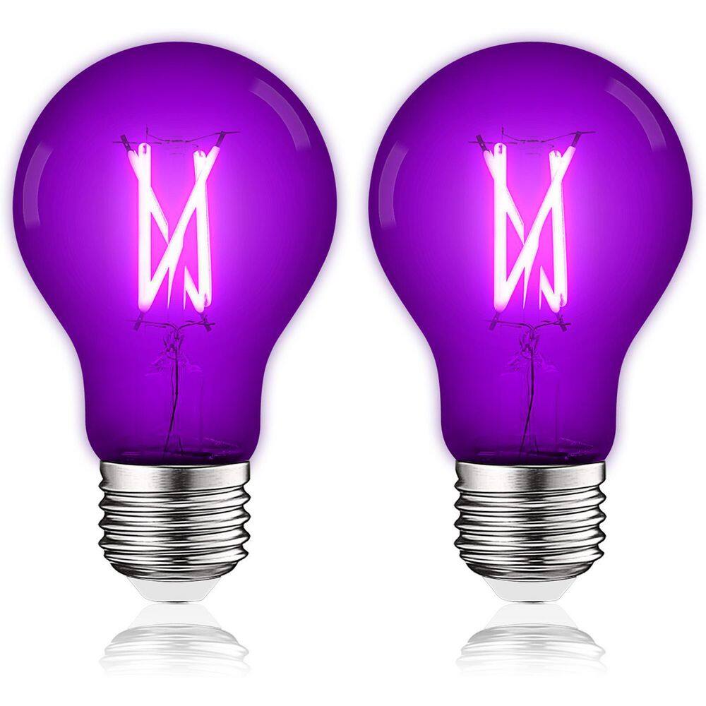 LUXRITE 60Watt Equivalent A19 Edison LED Purple Light Bulb, 4.5W