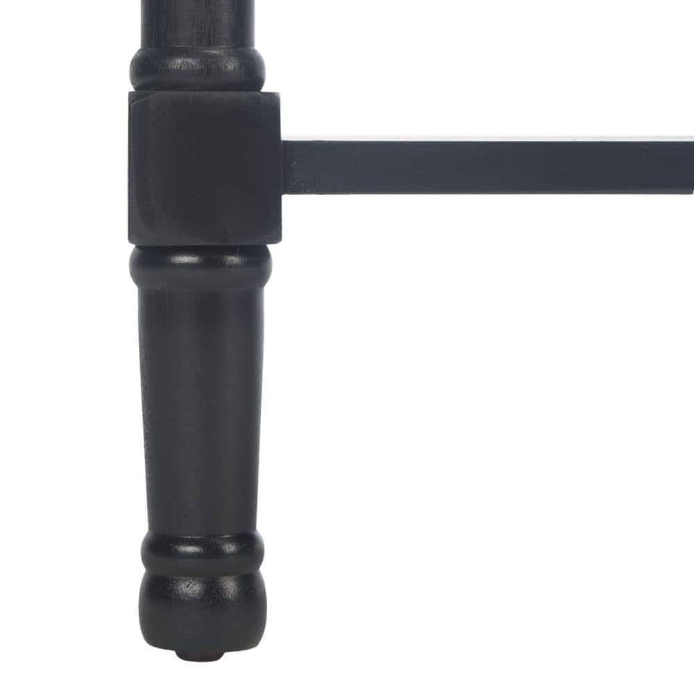 Allura Black Wood and Metal Console Table with Storage