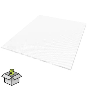 48 in. x 4 ft. Multiwall Polycarbonate Panel in White Opal (5-Pack)