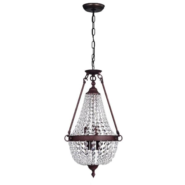 Warehouse of Tiffany Belle 15 in. 6-Light Indoor Bronze Pendant Lamp with Light Kit