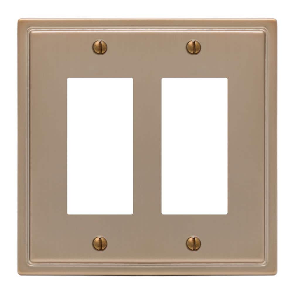 Moderne 2 Gang Rocker Steel Wall Plate - Brushed Bronze price history on PriceWatchPro