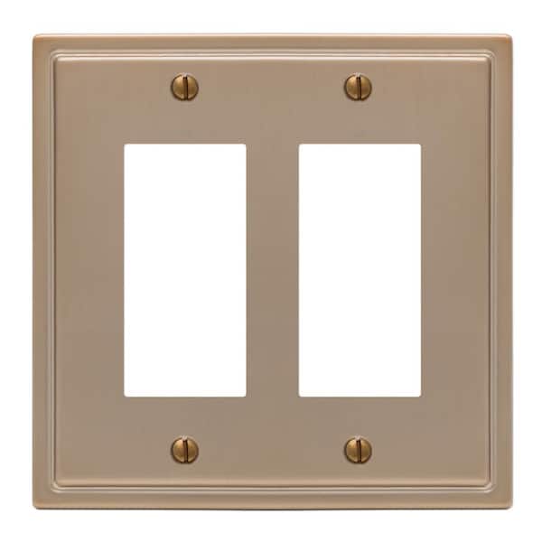AMERELLE Moderne 2 Gang Rocker Steel Wall Plate - Brushed Bronze