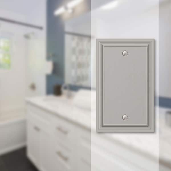 Hallcrest 1 Gang Blank Metal Wall Plate - Satin Nickel