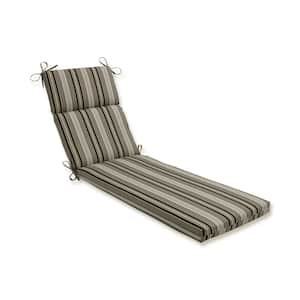 Striped 21 x 28.5 Outdoor Chaise Lounge Cushion in Black/Grey Getaway Stripe