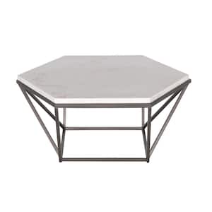 Corvus 36 in. White Medium Specialty Marble Coffee Table with Lift Top