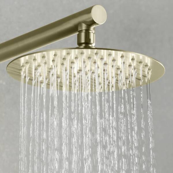 Miscool Rainfall 1-Handle 1-Spray Wall Mount 12 in. High Pressure Shower  Faucet in Brushed Gold (Valve Included) SHSMDH10C003BGL - The Home Depot