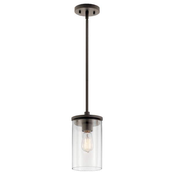 Kichler Crosby 1 Light Olde Bronze Contemporary Shaded Kitchen Mini Pendant Hanging Light With