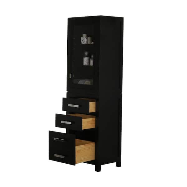 Water Creation - Madison 21 in. x 17 in. D x 72 in. H Free Standing Linen Cabinet in Espresso
