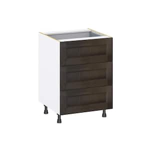 Georgetown 24 in. W x 24 in. D x 34.5 in. H Assembled Drawer Base Kitchen Cabinet in Chestnut with 4-Drawers