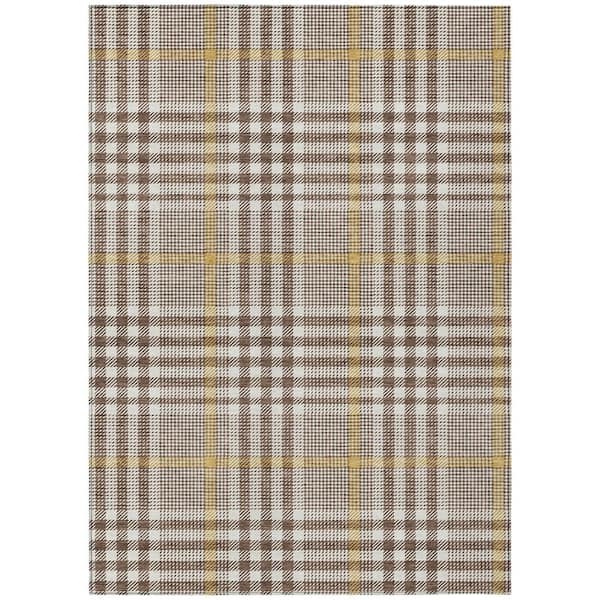 Chantille Machine Washable Indoor/Outdoor Abstract ACN1054 Brown 3 ft. x 5 ft. Area Rug
