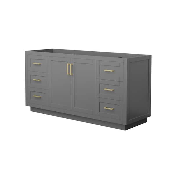 Wyndham Collection Miranda 65.25 in. W x 21.75 in. D x 33 in. H Single Bath Vanity Cabinet without Top in Dark Gray