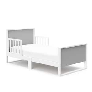 Slumber White with Pebble Gray Crib Toddler Bed