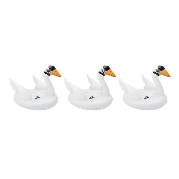 Intex Giant White Mega Swan Inflatable Swimming Pool Toy Float Ride On (3-Pack)