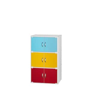 41 in. Rainbow 3-shelf Standard Wood Bookcase with Doors