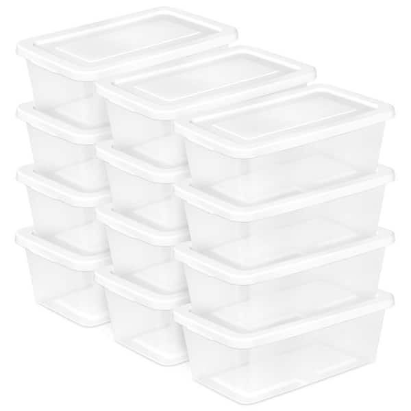 6 qt. Storage Box, Stackable Plastic Container, Home Organizer, 12 Pack