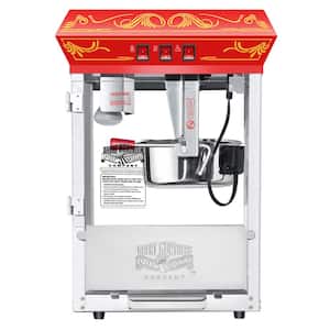 8 oz. Red Kettle, Warmer and 5 All-In-One Popcorn Packs Good Time Countertop Popcorn Machine - 3 Gal. Popcorn Popper