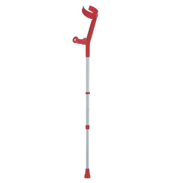 Unbranded Hinged Cuff Anatomic Handle Red Forearm Crutch-DISCONTINUED