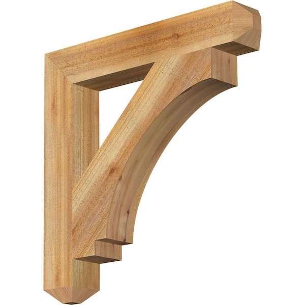 Ekena Millwork 4 in. x 26 in. x 26 in. Western Red Cedar Imperial Craftsman Rough Sawn Bracket