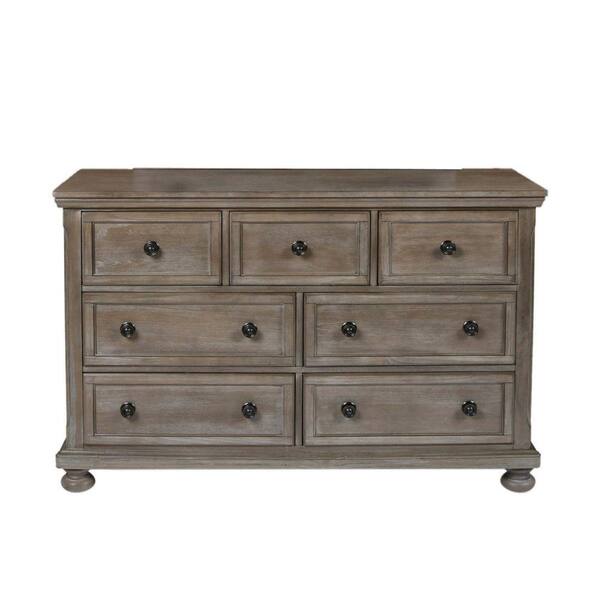 Benjara 54 in. Brown 7-Drawer Wooden Dresser Without Mirror