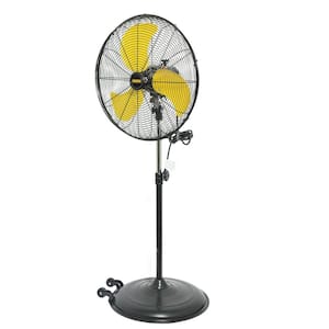 20 in. 5000 CFM High Velocity Tilting Pedestal Fan, Powerful Motor for Commercial Industrial Warehouse in Yellow