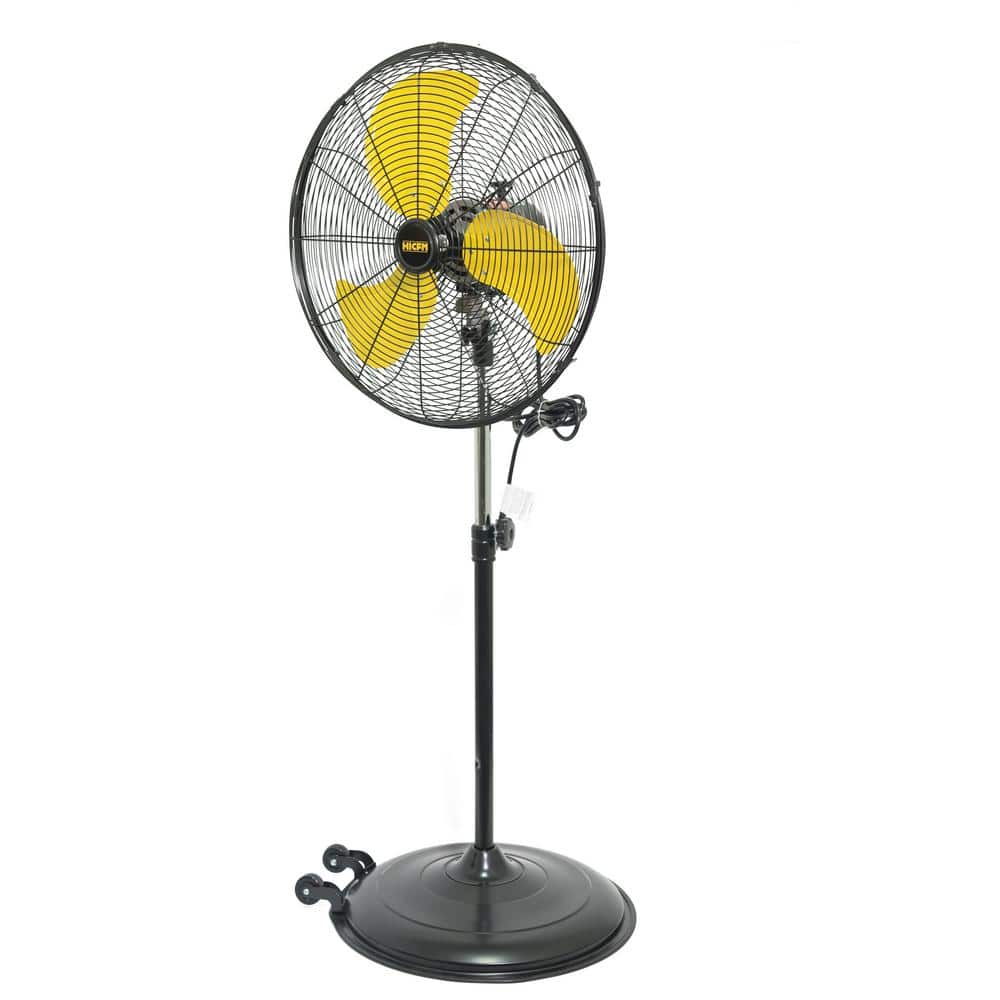 20 in. 5000 CFM High Velocity Tilting Pedestal Fan, Powerful Motor for Commercial Industrial Warehouse in Yellow price history on PriceWatchPro