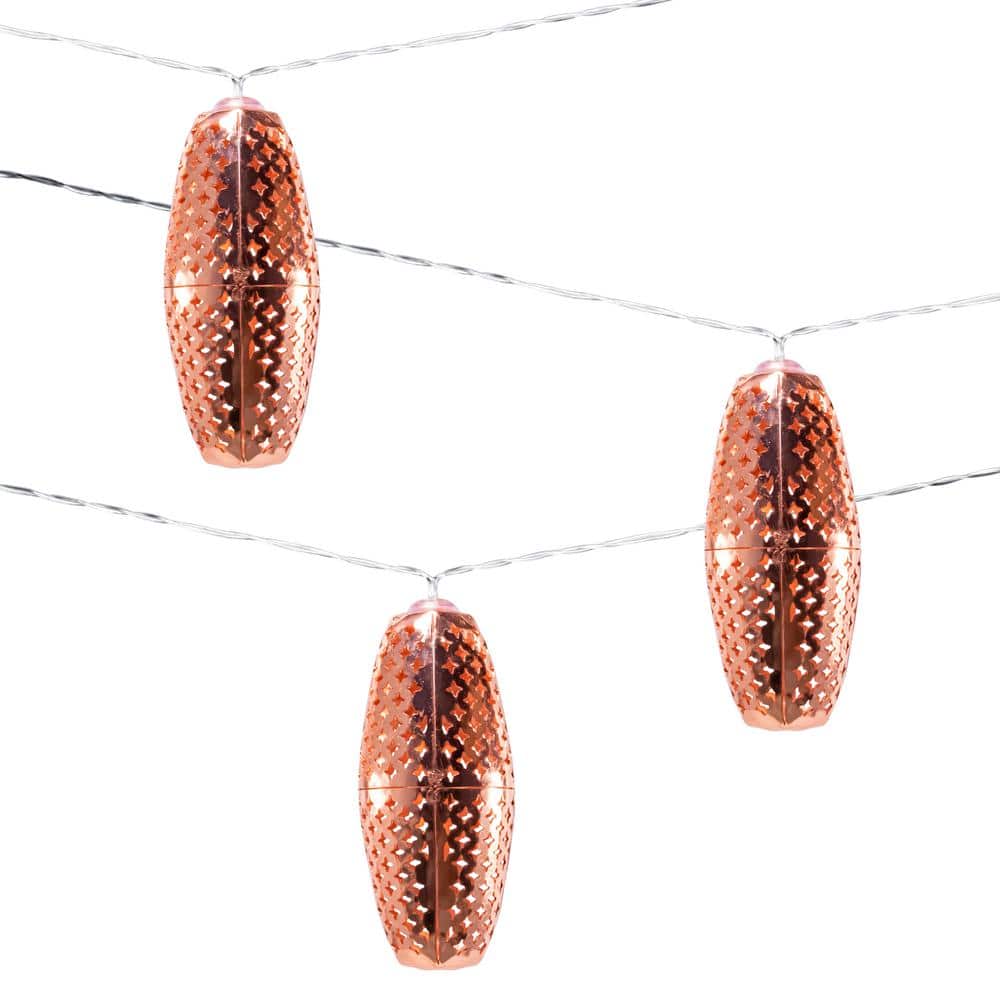 Marrakesh Star 15ft Copper Solar Globe String Lights with Warm White LED
