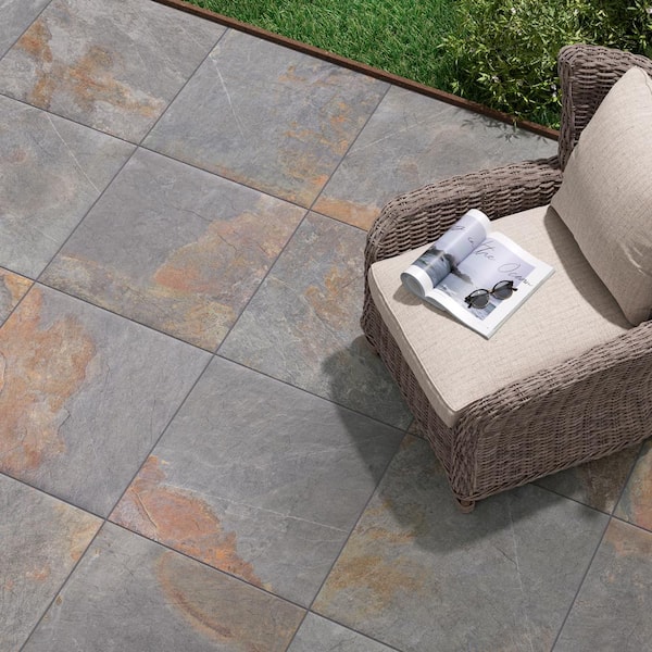 Flagstone Gold 24 in. x 24 in. x 0.75 in. Stone Look Porcelain Paver