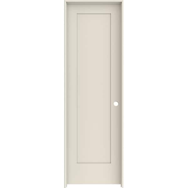 JELD-WEN 24 in. x 80 in. 1 Panel Shaker Left-Hand Solid Core Primed Wood Single Prehung Interior Door
