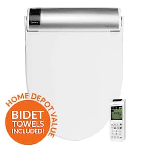 Bliss BB-2000 Electric Bidet Seat for Round Toilets in White with Drylette Towels