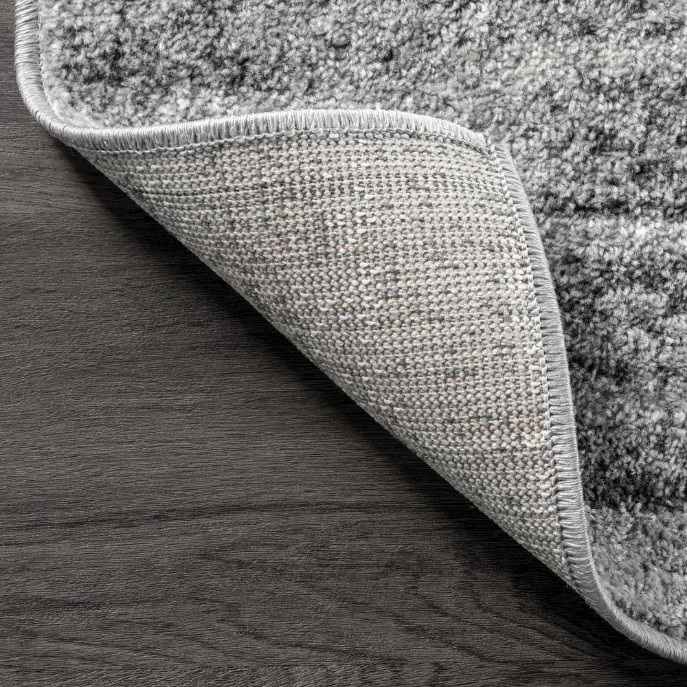 Gray Round Synthetic Reversible Area Rug, 4'0"x4'0"