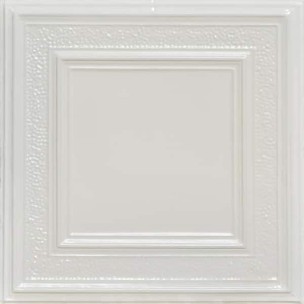 FROM PLAIN TO BEAUTIFUL IN HOURS County Cork Eggshell White 2 ft. x 2 ft. Decorative Nail Up Tin Ceiling Tile (48 sq. ft./Case)