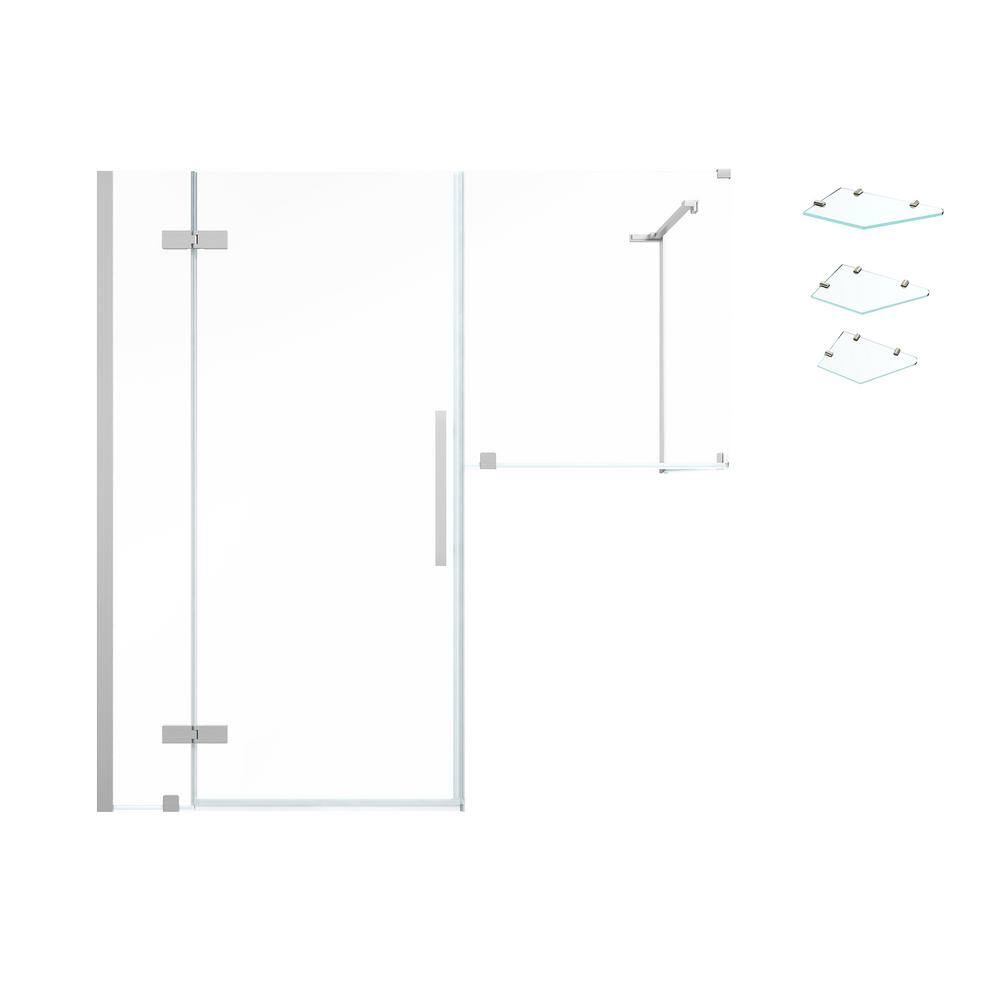 Tampa 60" x 72" Frameless Corner Shower Enclosure with Satin Nickel Finish