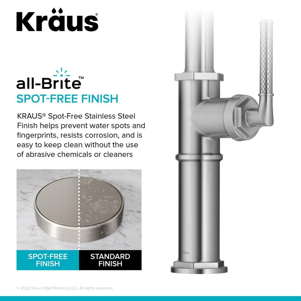 Spot-Free Stainless Steel Pull-Down Single Handle Kitchen Faucet