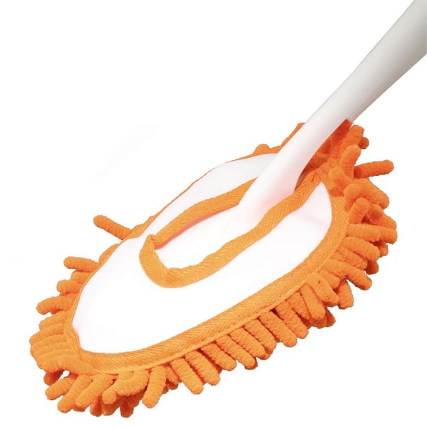 Microfiber Duster Hand Duster for Cleaning Car Computer Fan Table Orange 