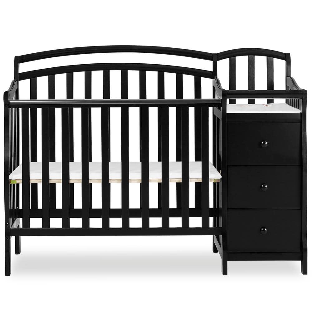 Dream On Me Casco 4-in-1 Black Mini Crib and Changing Table -  630-K
