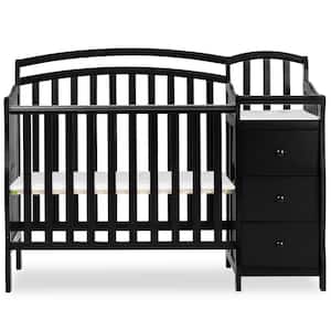 Casco 4-in-1 Black Mini Crib and Changing Table