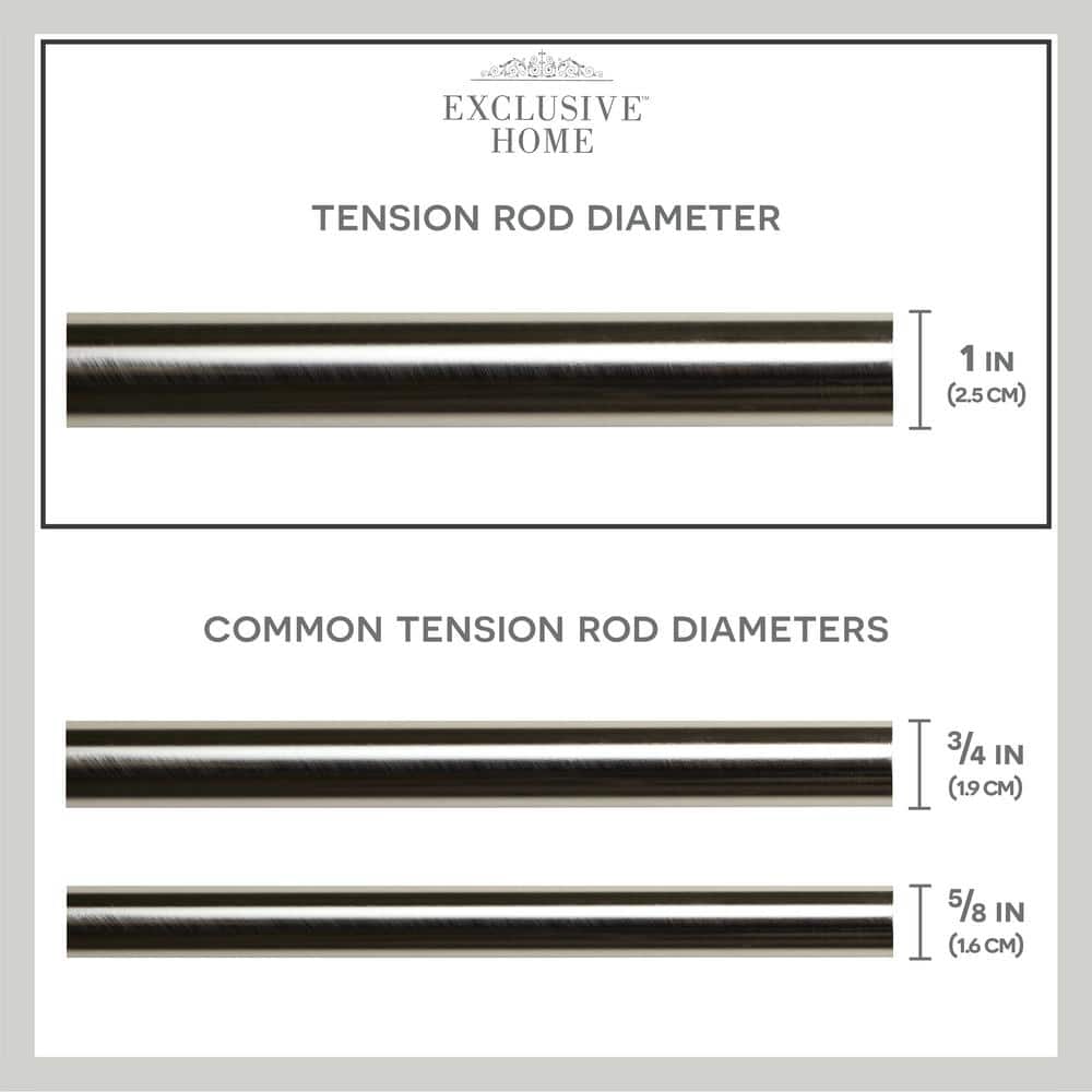 Adjustable Brushed Nickel Tension Rod with Rubber Grips