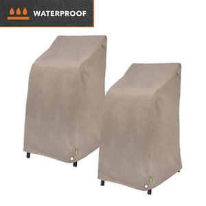 Garrison Stackable/High Back Bar Chair Cover, Waterproof, 27 in. L x 27 in. W x 49 in. H, Sandstone, 2-Pack