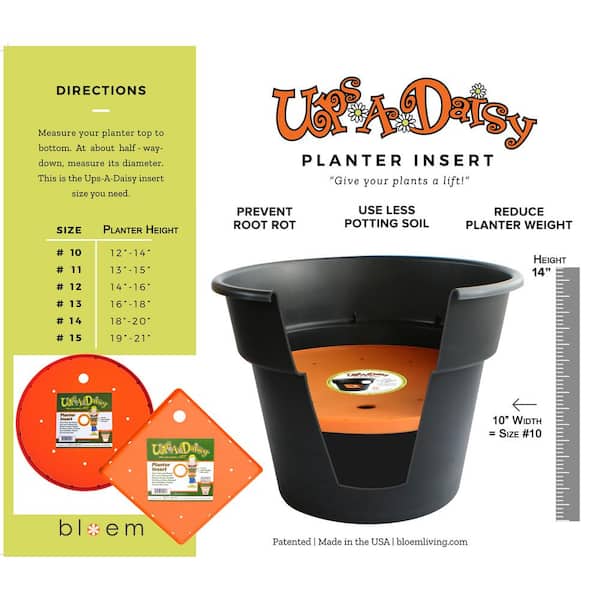 Bloem 13 in. Round Ups-A-Daisy Plastic Planter Lift Insert T6323-6 - The  Home Depot