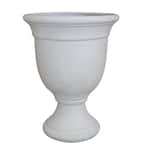 Jean Pierre 16 in. x 18 in. Ivory Resin Composite Urn Planter