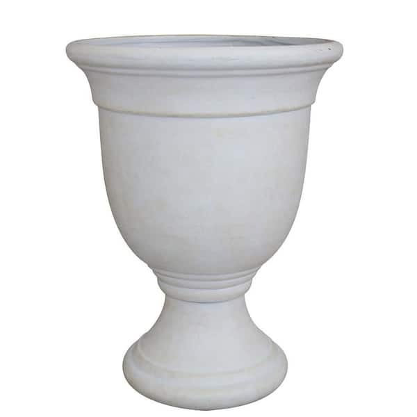 Southern Patio Jean Pierre 16 in. x 18 in. Ivory Resin Composite Urn Planter