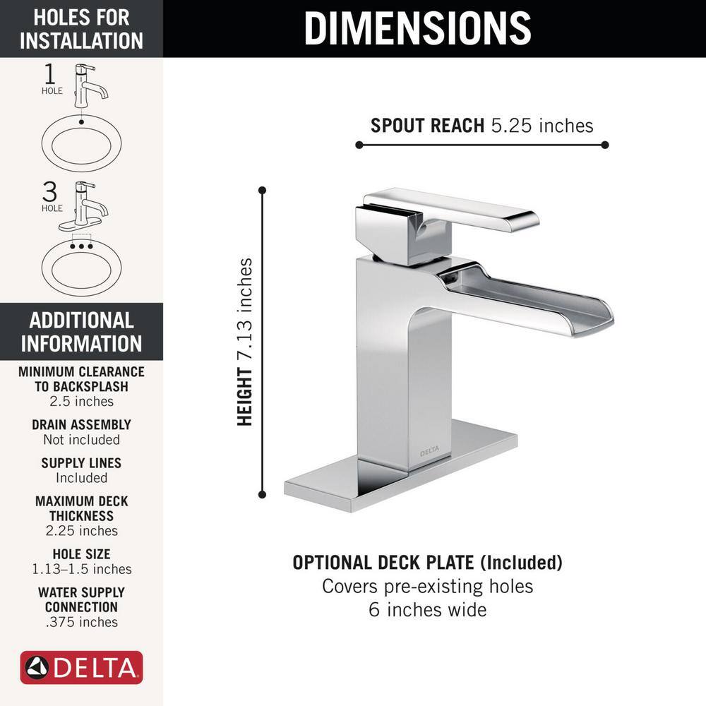Sleek Modern Chrome Single Hole Brass Bathroom Faucet